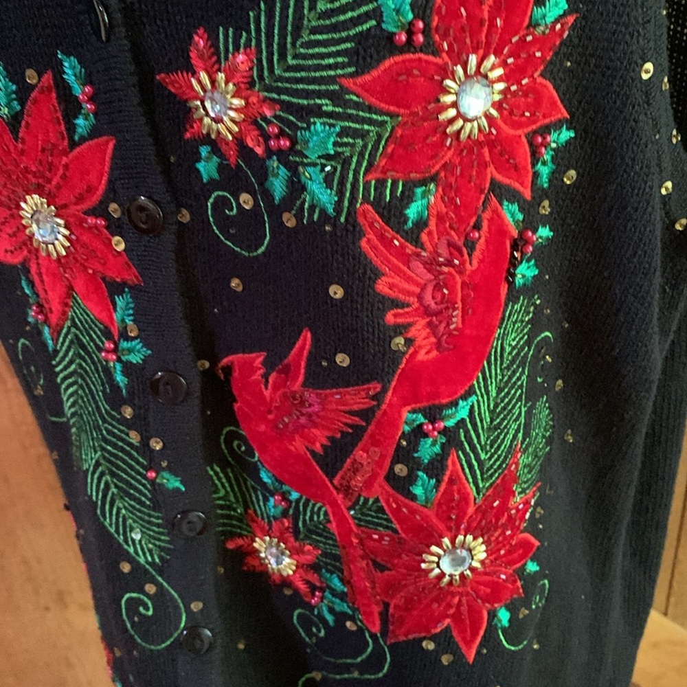 Women’s KIKIT Knitwear Christmas Holiday Button Down Vest Size XL - Picture 2 of 6